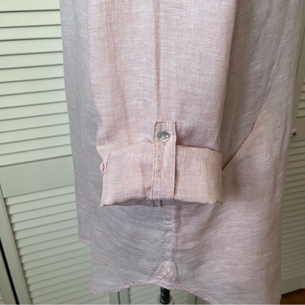 Sigrid Olsen Linen button front top with pockets M - Picture 6 of 8